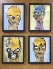 Frédéric DUPONT-DROMARD né en 1970.4 vanités,2012.Acrylique.SBD.30x24.Cadres