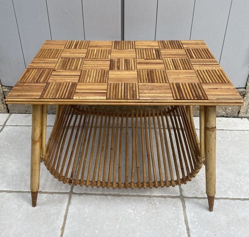 Table basse rotin bambou - basse,