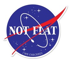 STICKER NASA NOT FLAT HUMOUR