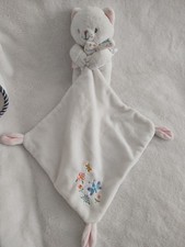 doudou chat blanc rose
