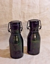 2 ANCIENNES BOUTEILLES DE LAIT 1/2 LITRE ANCIENS BOCAUX EN VERRE EPAIS ANNEE 20