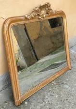 Miroir De Cheminée Luigi Filipp Antique En Bois Doré Or Zecchino Original