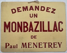 ANCIEN CARTON VIN LIQUOREUX DEMANDEZ UN MONBAZILLAC DE PAUL MENETREY