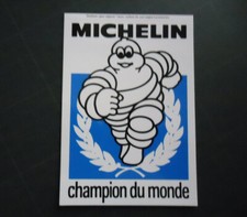 ST53 sticker vinyl  Michelin Bibendum chp du monde fond bleu & blanc-