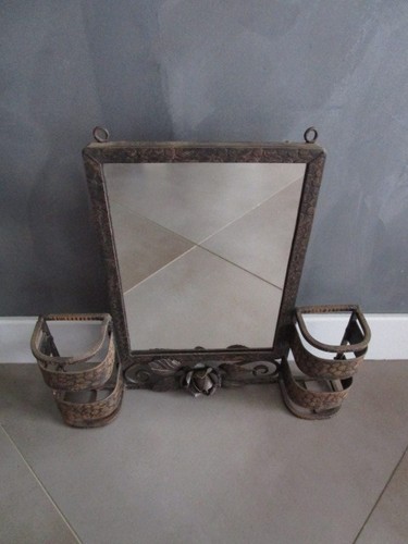 Miroir porte brosses mural art