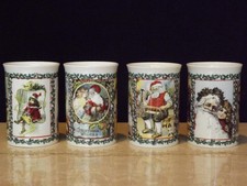 4 Dunoon Joyeux Noël Grès Mugs Victorien Imprimés Toutes Différent