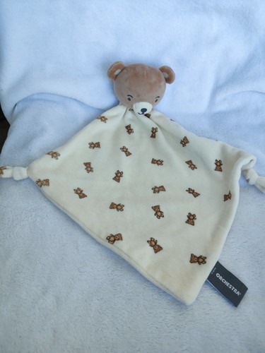 Doudou plat mouchoir ours - plat,
