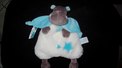 Doudou plat hippopotame bazile - doudou,