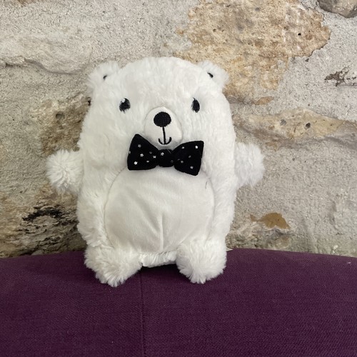 Doudou peluche ours blanc