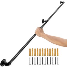 VEVOR Main Courante Escalier Rampe 2 Tubes Acier Carbone 2,12m Mural 200kg/Tube