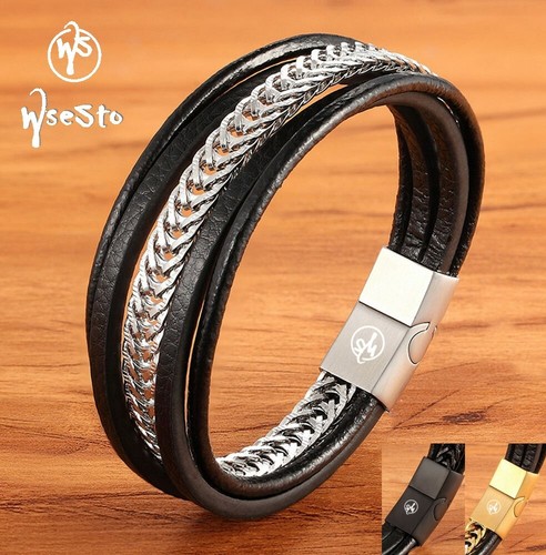 Bracelet wsesto cuir noir - bracelet,