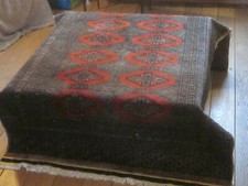 Superbe tapis ancien 1930 Pakistan soie & laine oriental textile