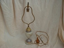 ANTIQUE FRENCH ENAMELED BRONZE,ONYX TABLE LAMP,LATE 19th CENTURY.