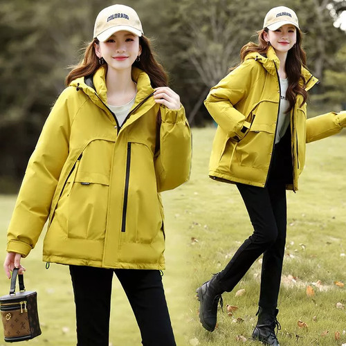 Veste hiver jaune moutarde - veste, d'hiver