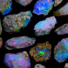 Ethiopian Opal Welo Rough 200 Carat Lot Mixed Grade All 5/5 Fire Usa Dealer