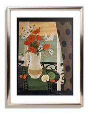 YVES GANNE (1935-2019) LITHOGRAPHIE ORIGINALE VOILIERS A COLLIOURE SIGNEE (86)