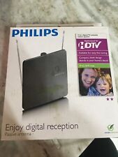 Philips Plaque Plate Intérieur Uhf Vhf Numérique HDTV / TV/Radio Antenne #