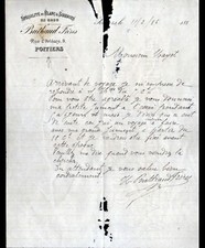 POITIERS (86) BLANCS & SOIERIES "BUTHAUD Frères" Lettre en 1886