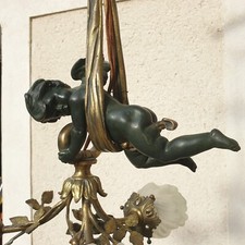 Ancien lustre angelot putti - lustre,
