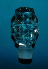 ANCIEN GROS BOUCHON DE CARAFE EN VERRE PRESSÉ DIAMANTÉ ø 47mm H 85mm POIDS 165gr