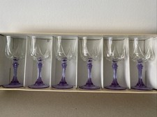 6 verres à vin ou  à eau 18 cl modèle AUTEUIL LILAS Cristal d'Arques