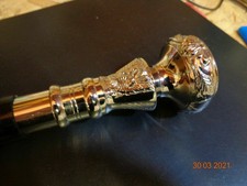 Bâton d'aide à la canne à marche 3 pièces chromé nickelé avec poignée en...