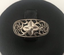 Bague Argent Floral Sculpter Vintage, Taille 58 FR Cadeau.