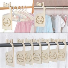7 pièces bébé vêtements taille cintre organisateur bois pour garde-robe