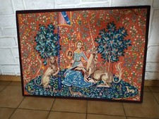 Tableau tissé :  la dame a la licorne - la vue