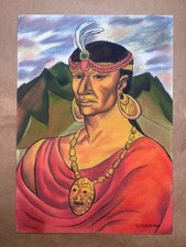 OSWALDO GUAYASAMIN Dessin sur papier (fait main) signé et estampillé...