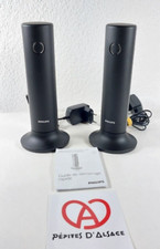 2 Téléphone Fixe Sans Fil Philips Linea M330 M335 Duo Combiné + Base Excellent !