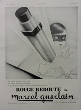 PUBLICITE ANCIENNE   rouge a levres  GUERLAIN  en 1930  M1913