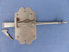 Ancienne Targette à ressort mentonnet Verrou Fer forgé ouvragée Porte volet...
