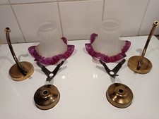 Lot Deux Lampes Murales Verre Tulipe Avec Fixations