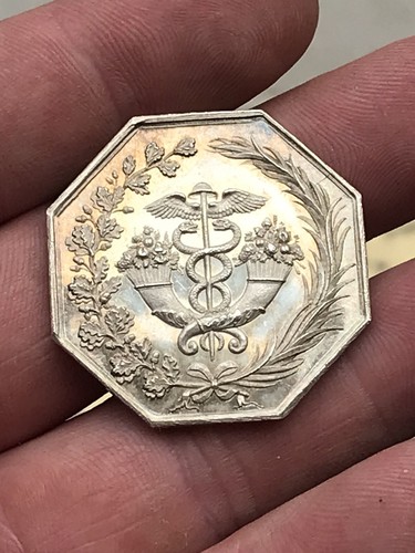Jeton octogonal argent banque - jeton,