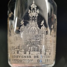 Exposition Rouen 1884 Cristal gravé Verre sur Pied Chimère 