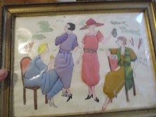 Tableau Patchwork ancien occasion fait main