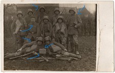 STURMTRUPP STOSTRUPP FRD CASQUE ACIER GRENADES À MAIN SAC POSTE DE CAMPAGNE PHOTO 1918