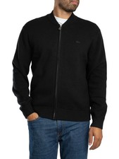 Lacoste Pour des hommes Veste bomber en tricot, Noir