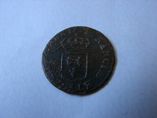 LOUIS XV. LIARD A L'ECU 1723.S. REIMS.