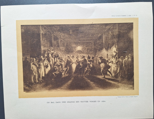 Gravure ancienne bal - gravure, un