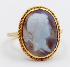 Bague antique or 14k camée