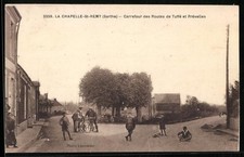 CPA La Chapelle-St-Remy, Carrefour des Routes de Truffe et Prevelles 1935 