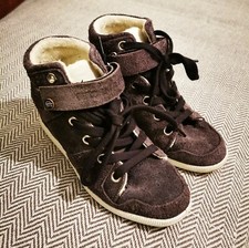 ⭐ Baskets Montantes Superdry en Cuir Daim Grises Taille 37 Valeur 149€  ⭐