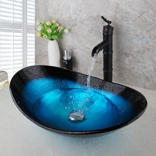 Lavabo vasque verre ovale - en,