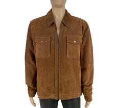 Veste En Cuir Marron Pour
