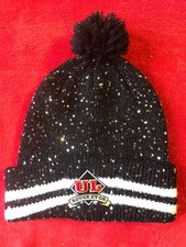1 x Noir Bonnet Pompon Neige