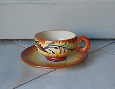 Quimper P.Fouillen Tasse à Café Thé Ancienne en Faience et sa soucoupe   