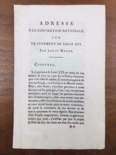 Louis Mazon 1792 Jugement du Roi Louis XVI Rare Révolution Française