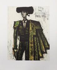 Bernard BUFFET : Le Torero, Lithographie signée, Vélin, 1966